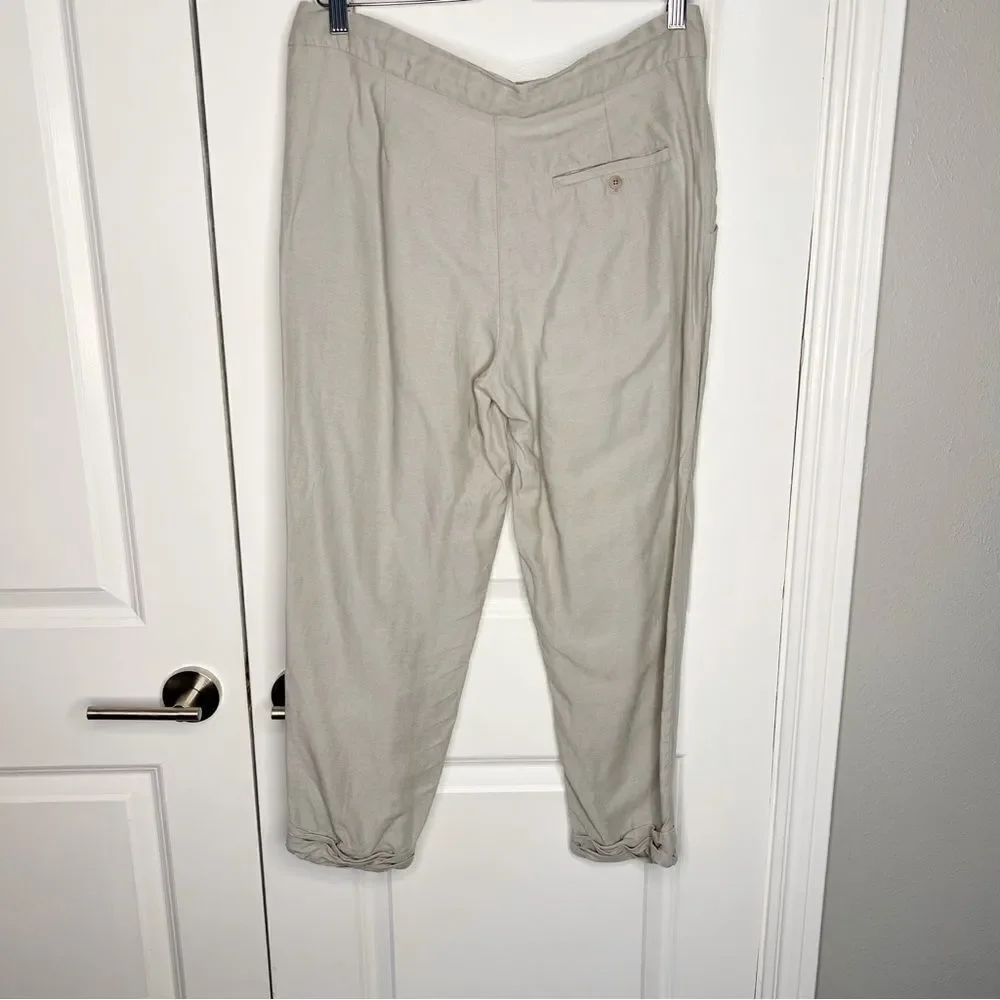 Aritzia Wilfred Allant Pant Gray Cropped Linen Trouser Pant Size 6 Ashen Grey